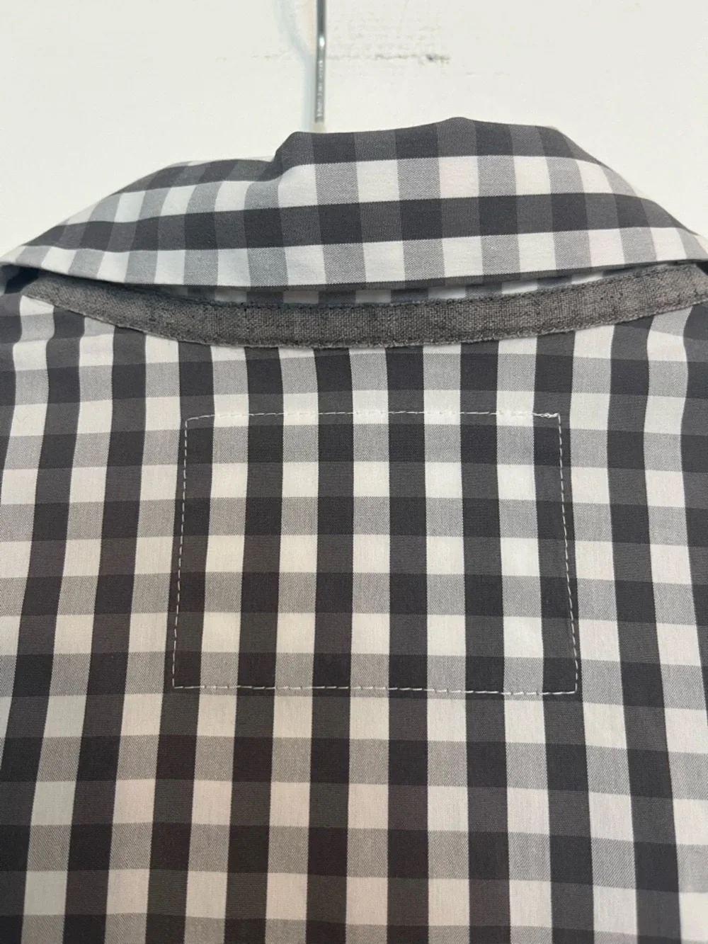 Lafayette 148 New York Gray and White Gingham Shirt - Picture 7 of 8